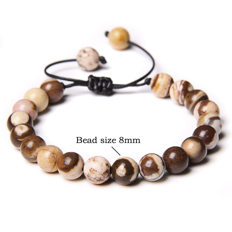 retro swirl pattern natural stone agate beaded bracelets 1 piece