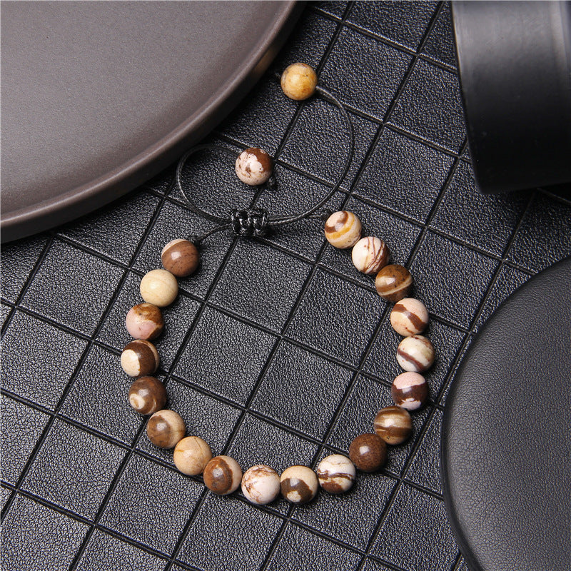 retro swirl pattern natural stone agate beaded bracelets 1 piece