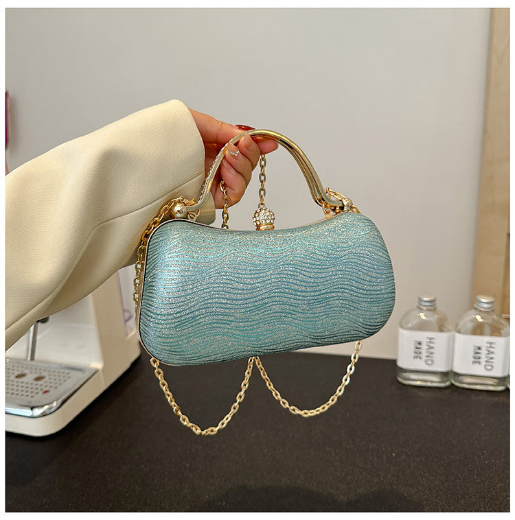 Women's Small PVC Solid Color Elegant Classic Style Pillow Shape Lock clasp Evening Bag