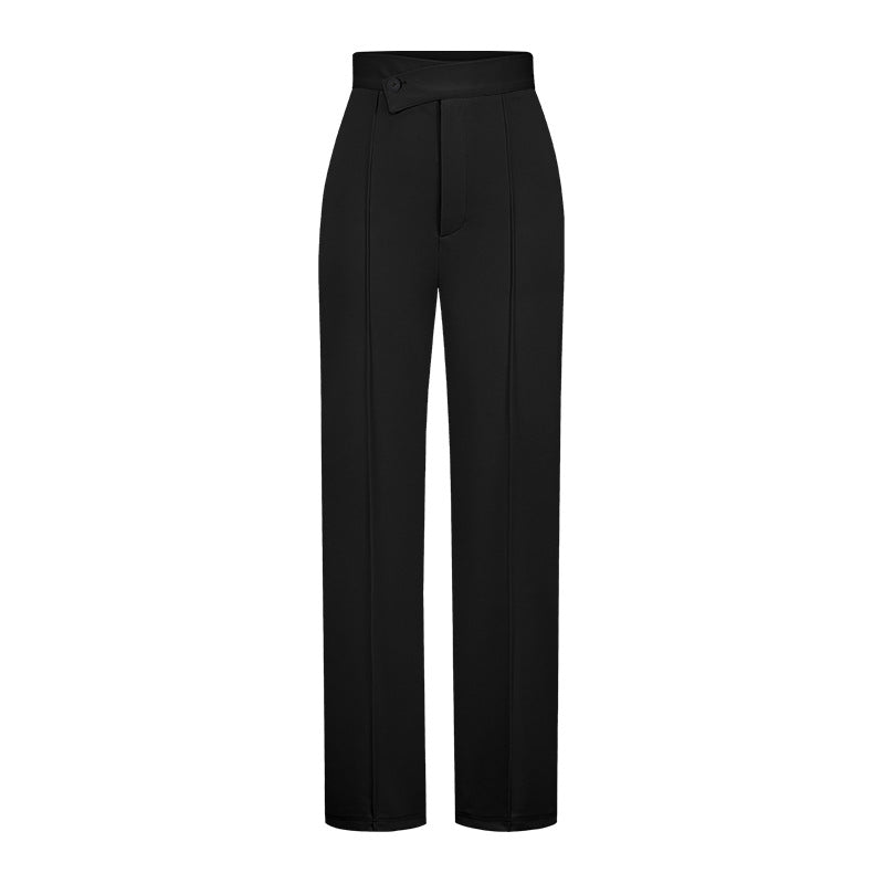 women's daily street casual solid color full length straight pants