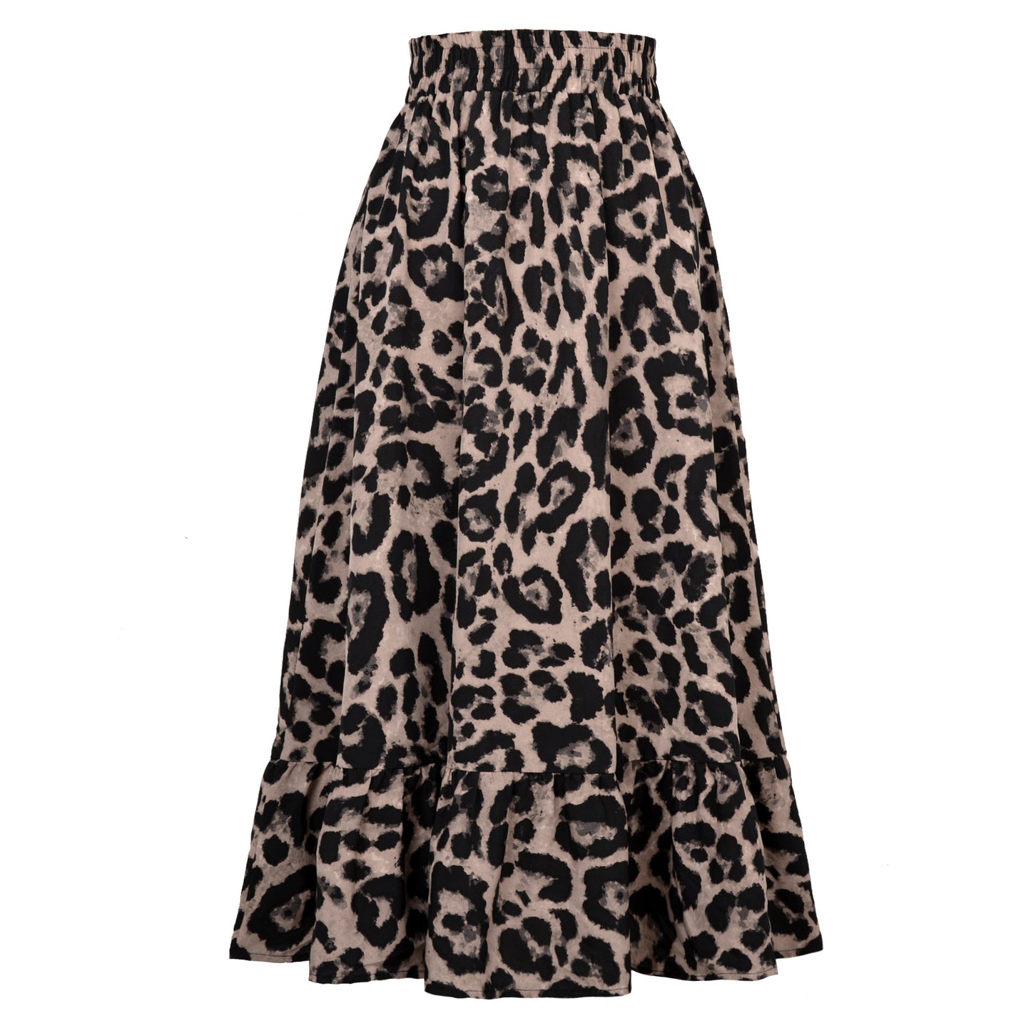 fashion leopard polyester chiffon maxi long dress skirts