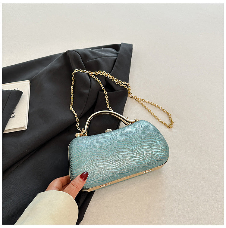 Women's Small PVC Solid Color Elegant Classic Style Pillow Shape Lock clasp Evening Bag