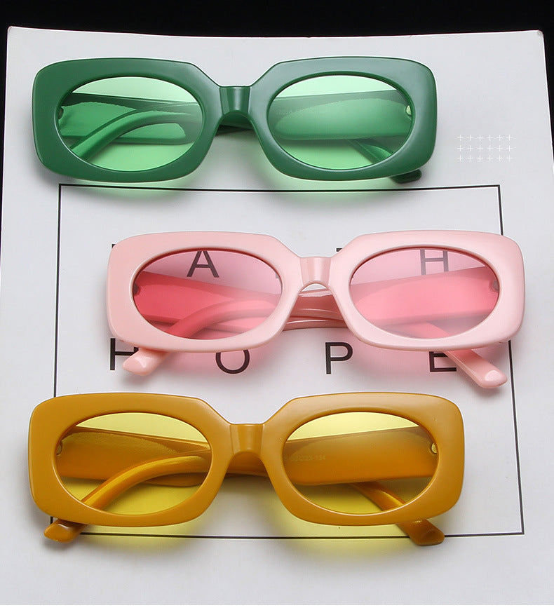 fashion new style candy color square frame sunshade sunglasses