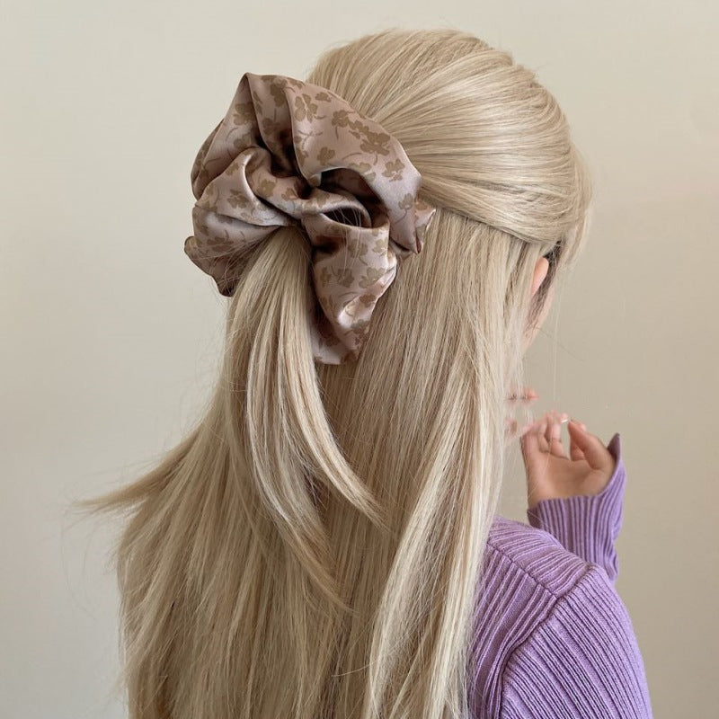 sweet flower cloth hair tie