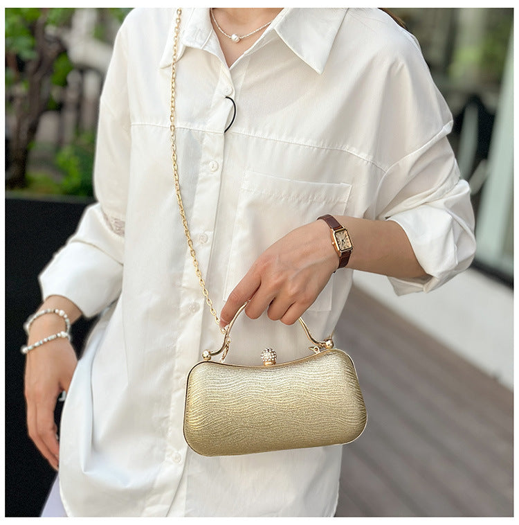 Women's Small PVC Solid Color Elegant Classic Style Pillow Shape Lock clasp Evening Bag