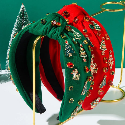 Hot Selling  Christmas Headband Diamond Alloy Christmas Tree Accessories Fashion Holiday Hair Accessories for Women