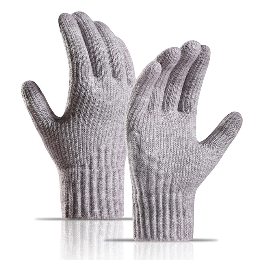 New winter plus velvet padded warm knitted gloves women's alpaca wool fit soft outdoor touch screen gloves manufacturers