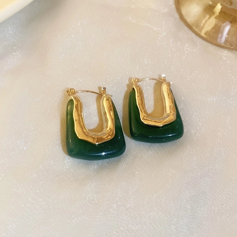 1 pair vintage style c shape enamel arylic alloy earrings