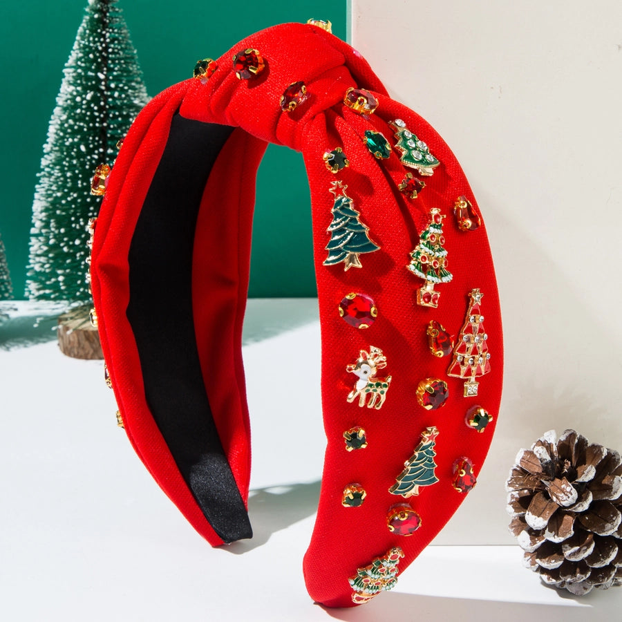 Hot Selling  Christmas Headband Diamond Alloy Christmas Tree Accessories Fashion Holiday Hair Accessories for Women