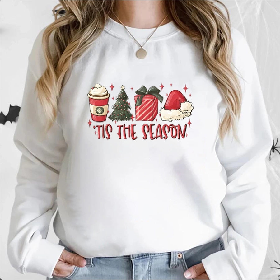 women's hoodies long sleeve printing christmas letter