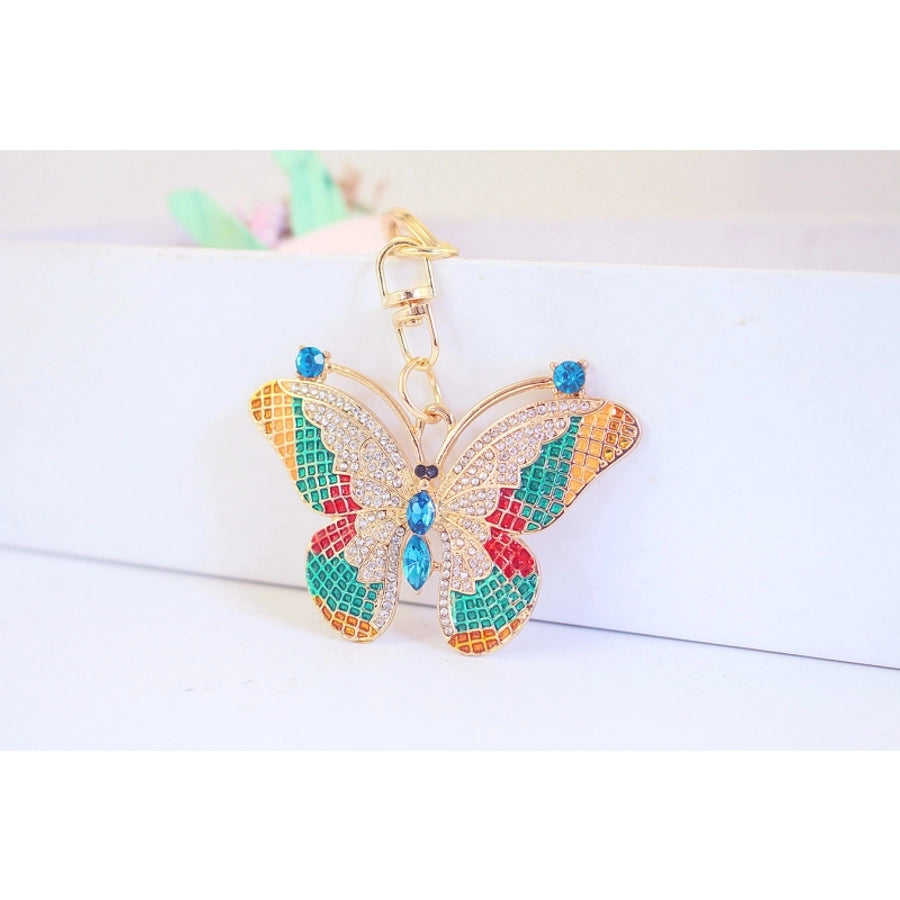 Modern Style Butterfly Alloy Inlay Rhinestones Unisex Keychain