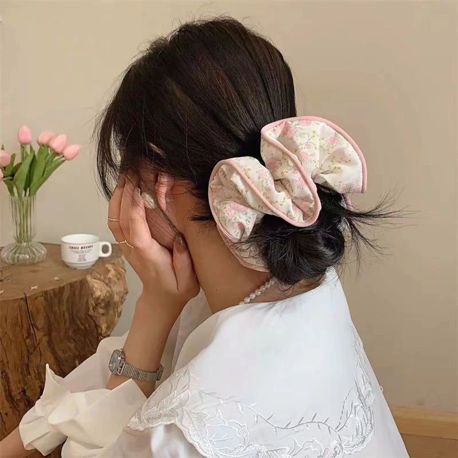 sweet flower cloth hair tie