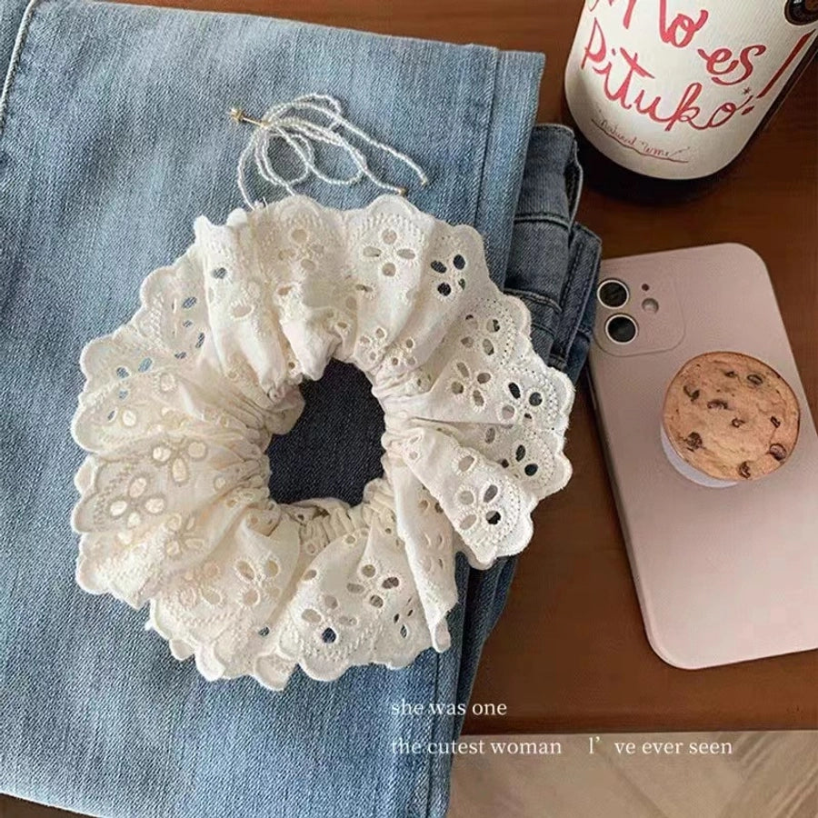 sweet flower cloth hair tie