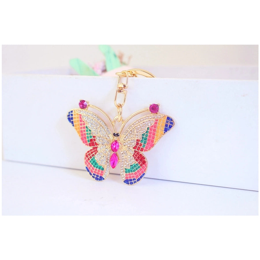 Modern Style Butterfly Alloy Inlay Rhinestones Unisex Keychain