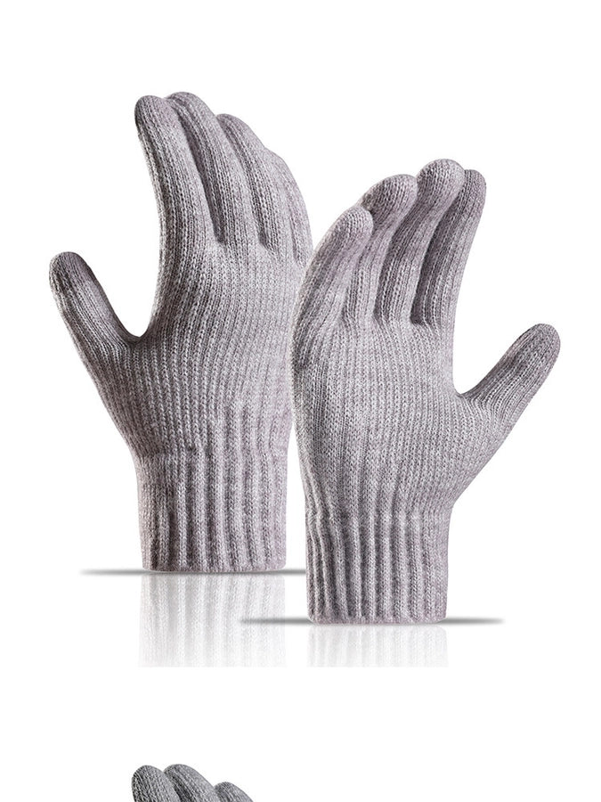 New winter plus velvet padded warm knitted gloves women's alpaca wool fit soft outdoor touch screen gloves manufacturers