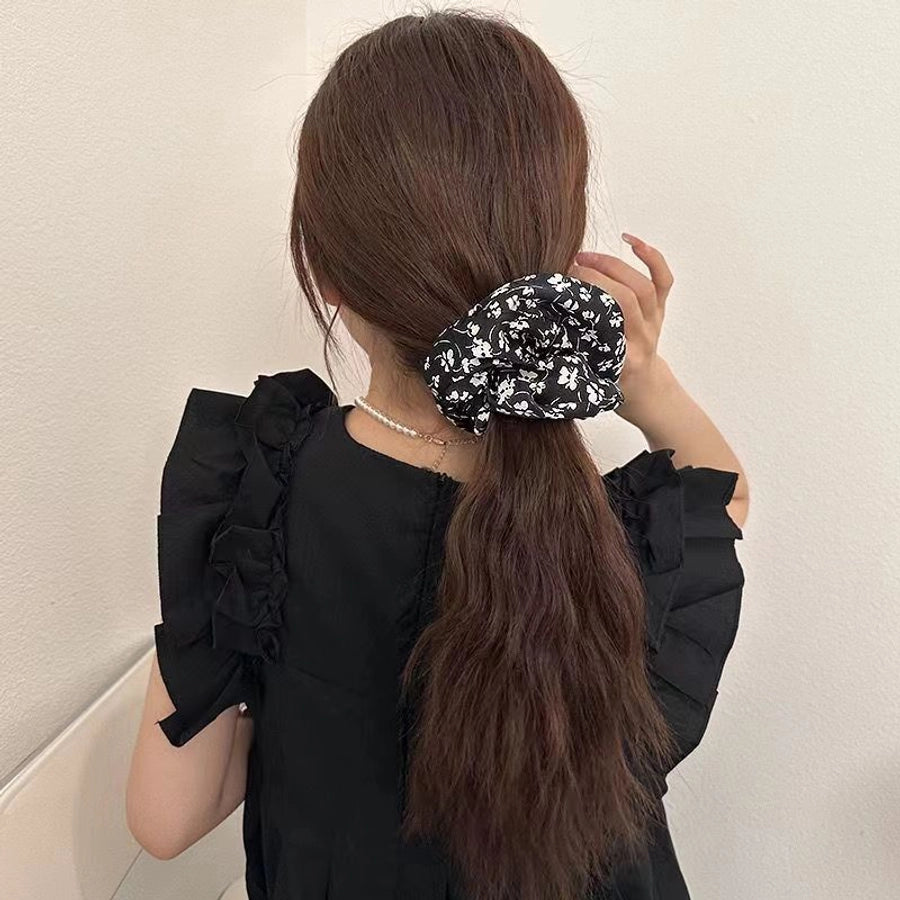 sweet flower cloth hair tie