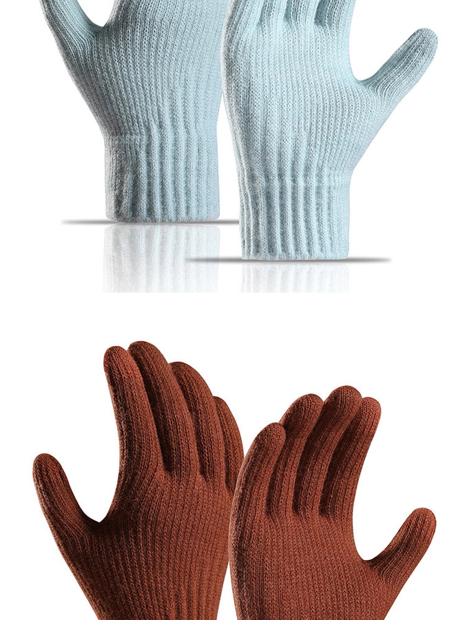 New winter plus velvet padded warm knitted gloves women's alpaca wool fit soft outdoor touch screen gloves manufacturers