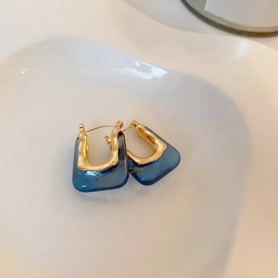 1 pair vintage style c shape enamel arylic alloy earrings