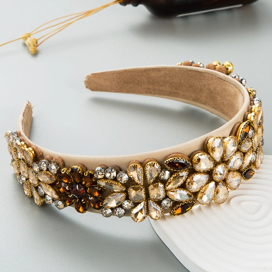 fashion retro hair accessories baroque wide-brimmed crystal headband