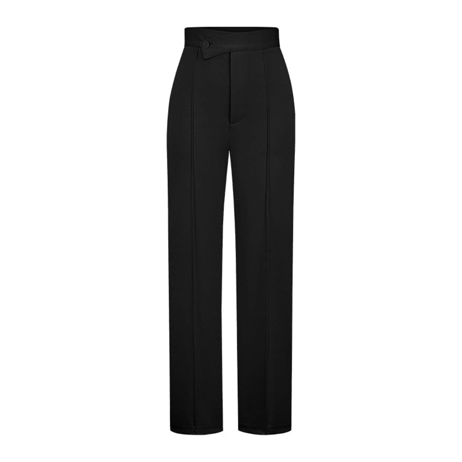 women's daily street casual solid color full length straight pants