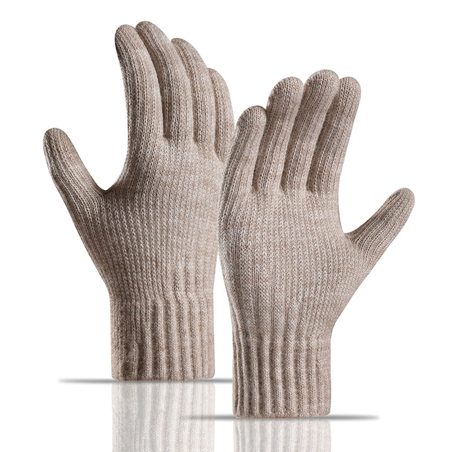 New winter plus velvet padded warm knitted gloves women's alpaca wool fit soft outdoor touch screen gloves manufacturers