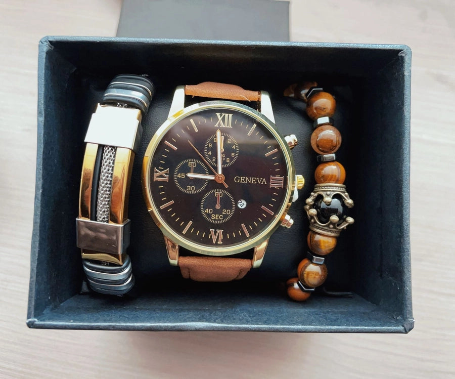 casual solid color single folding buckle quartz men's watches