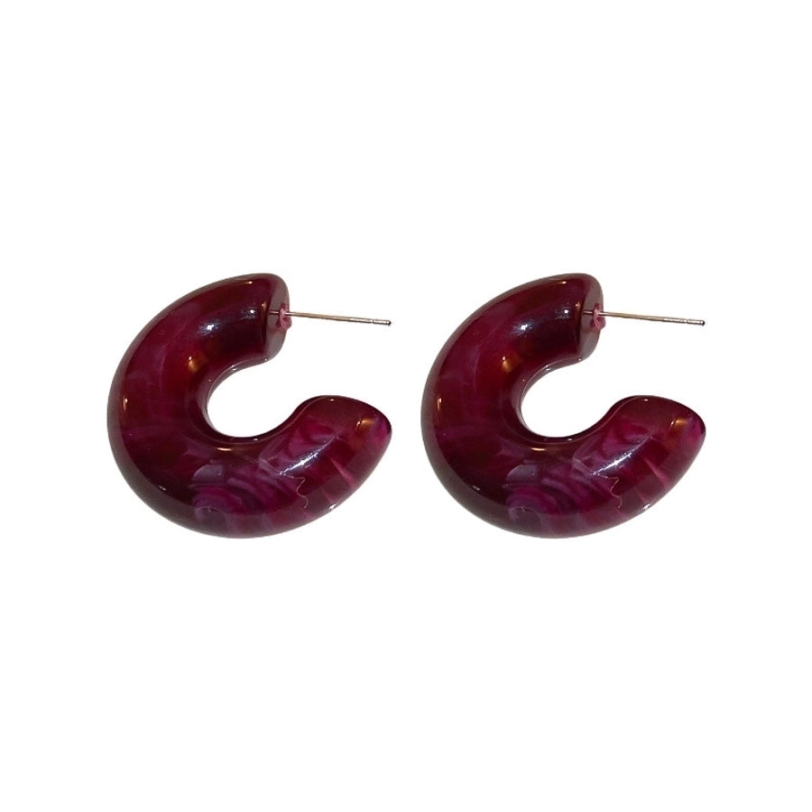 1 pair vintage style c shape enamel arylic alloy earrings