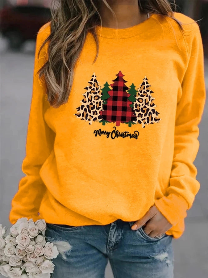 women's hoodie long sleeve hoodies & sweatshirts printing casual christmas tree letter