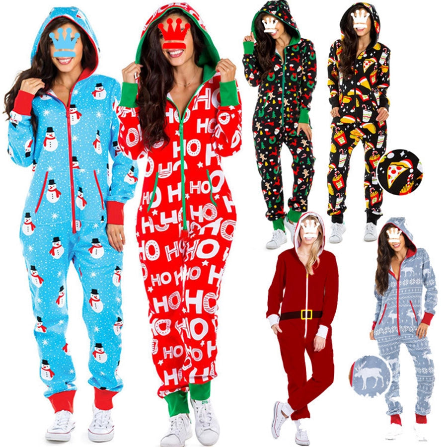 casual animal snowman snowflake pajama sets polyester lingerie & pajamas