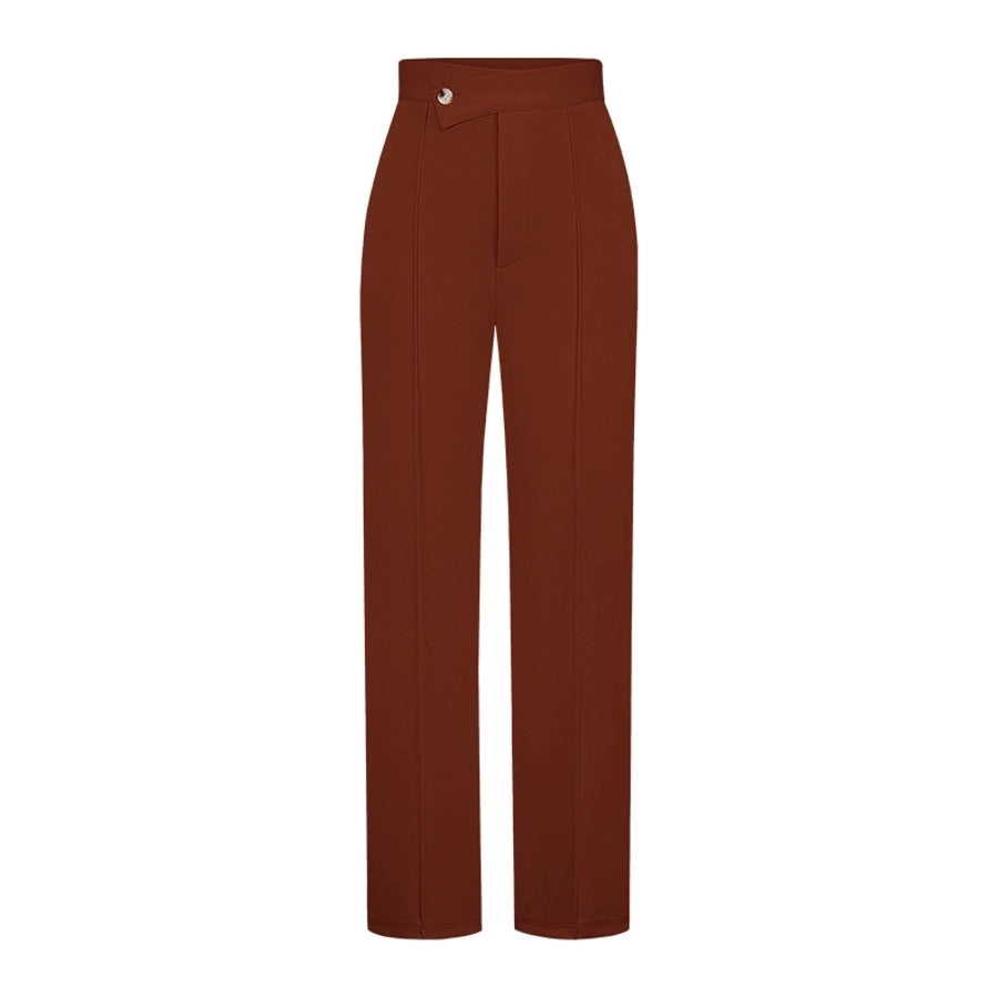 women's daily street casual solid color full length straight pants