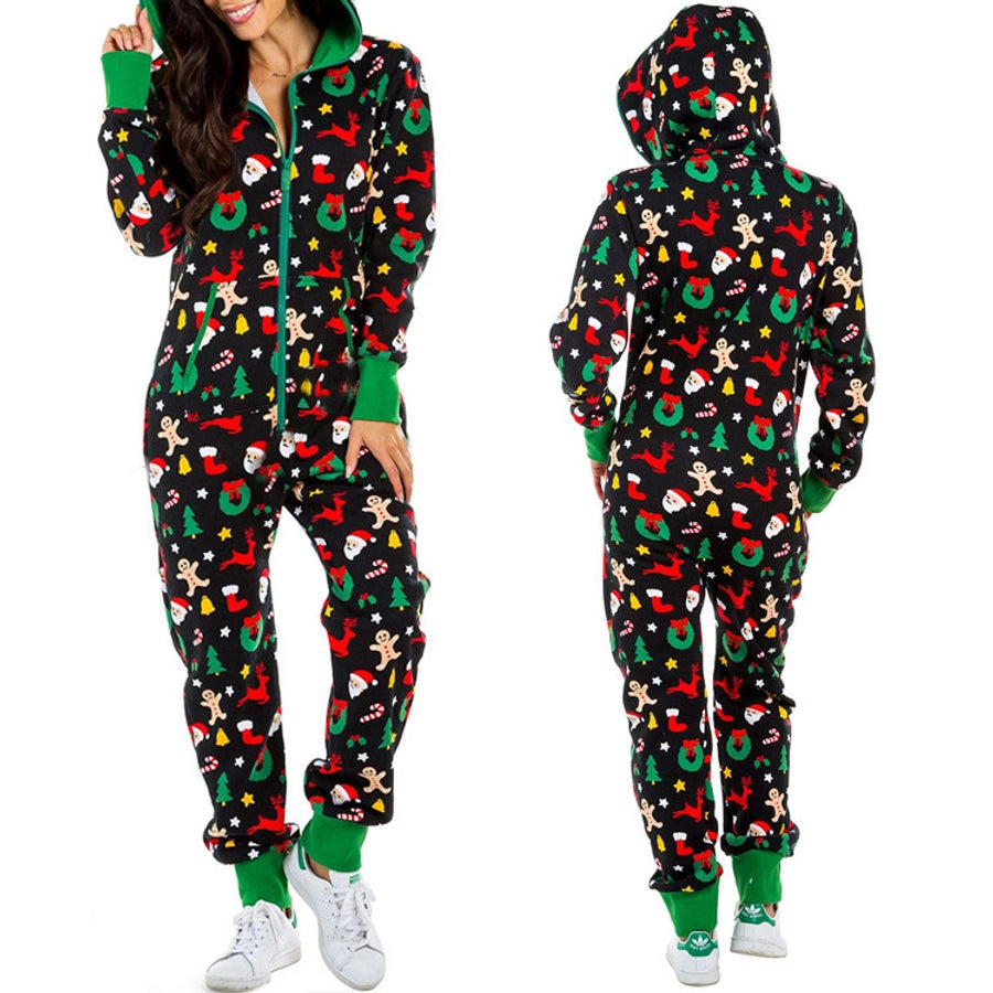 casual animal snowman snowflake pajama sets polyester lingerie & pajamas