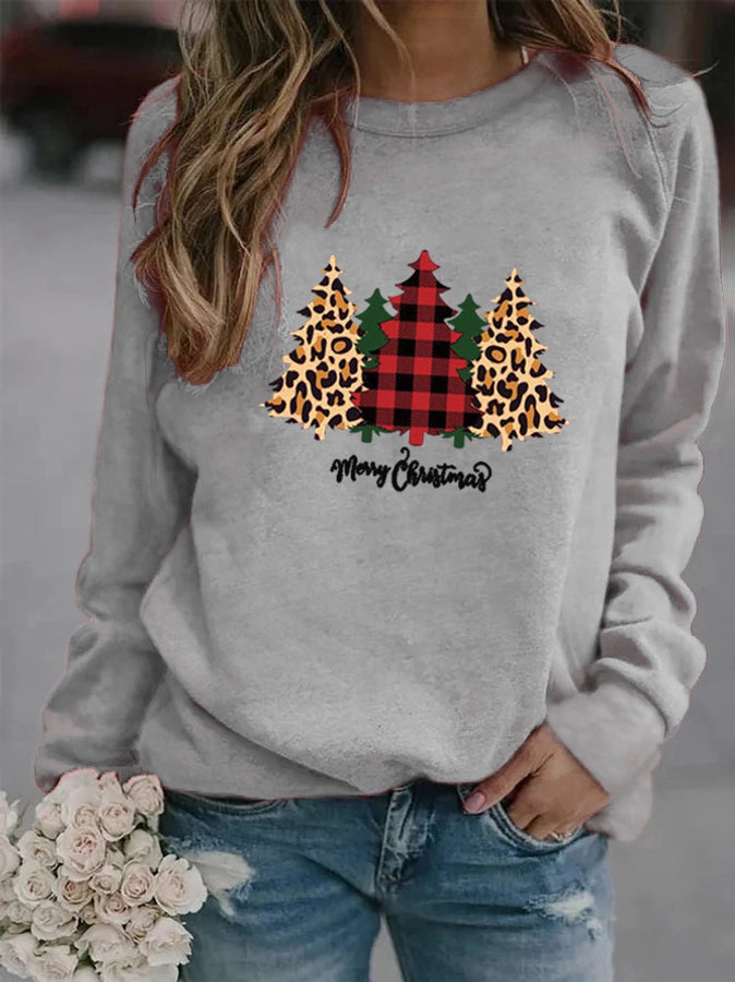 women's hoodie long sleeve hoodies & sweatshirts printing casual christmas tree letter