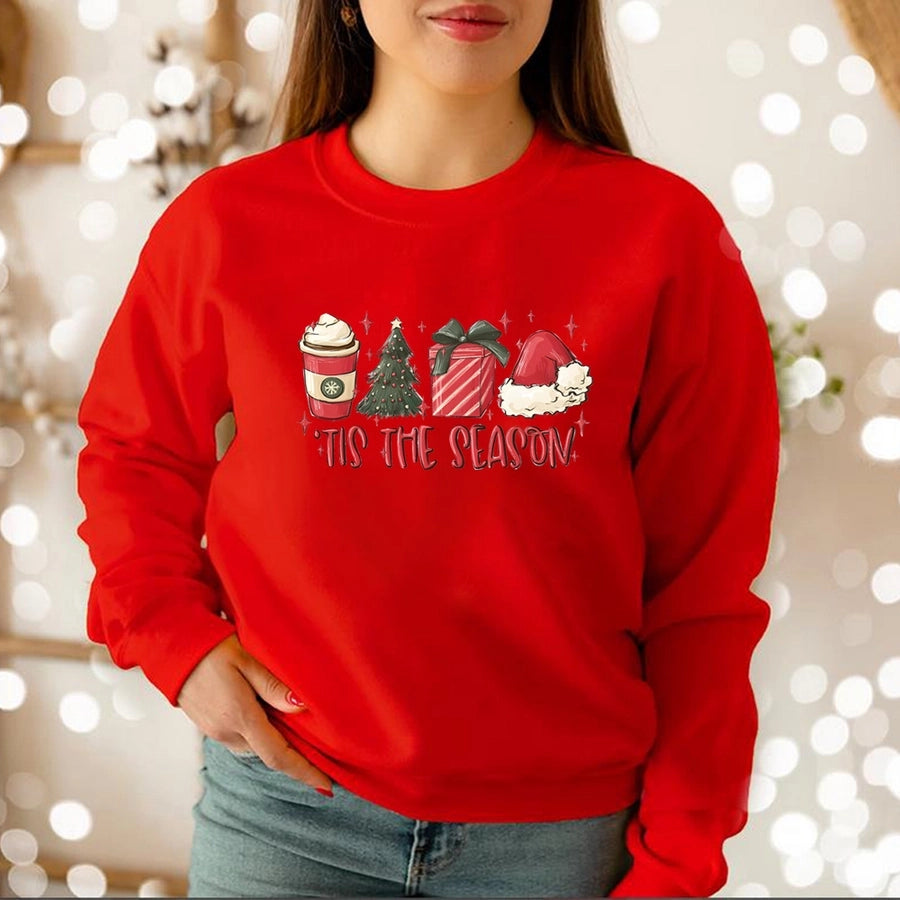 women's hoodies long sleeve printing christmas letter