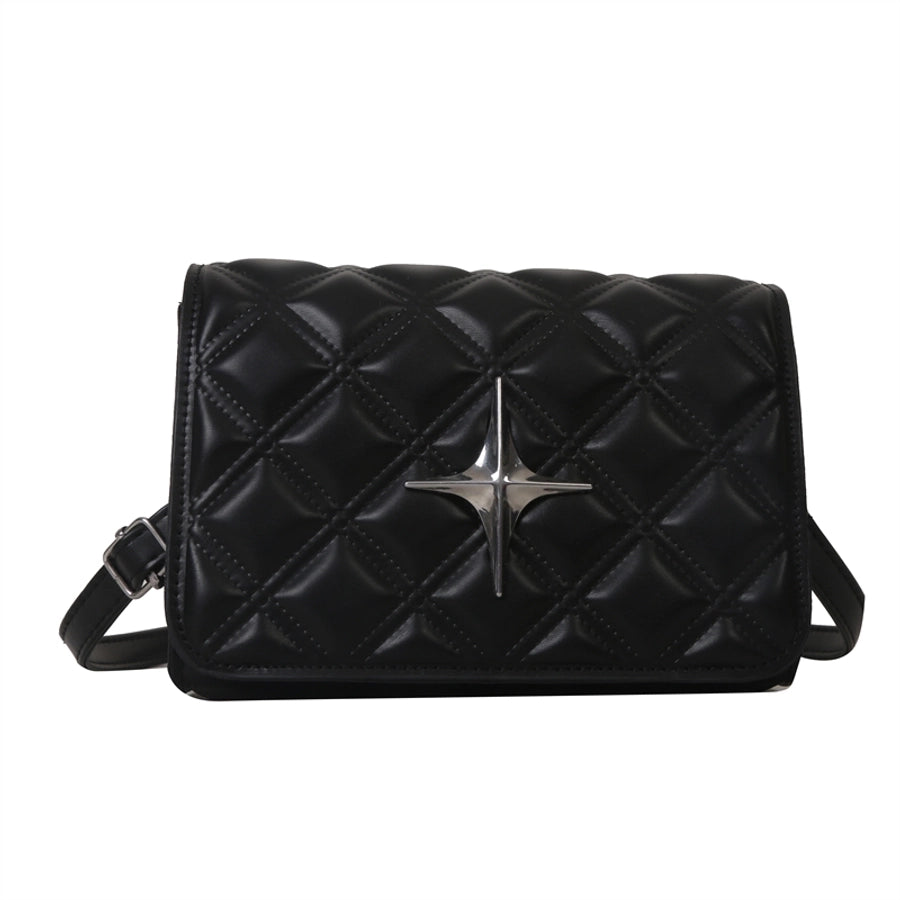 women's pu leather solid color basic square magnetic buckle crossbody bag