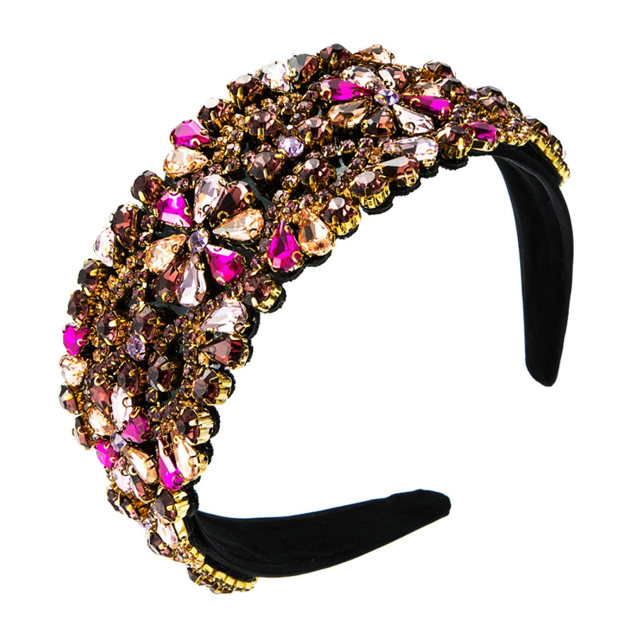 elegant flower flannel inlay rhinestones hair band 1 piece