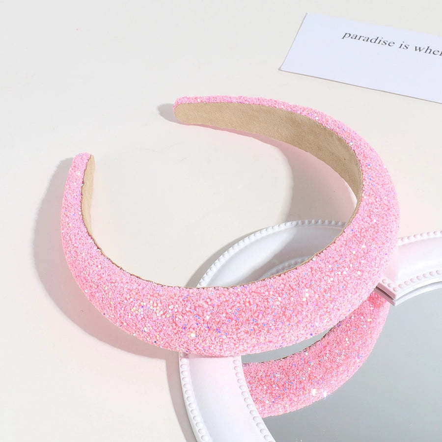 simple style solid color plastic resin inlay rhinestones hair band