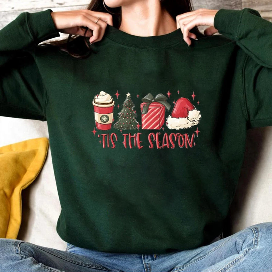 women's hoodies long sleeve printing christmas letter