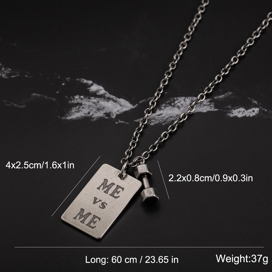 Vintage Style Dumbbell Letter 304 Stainless Steel Patchwork Plating Silver Plated Unisex