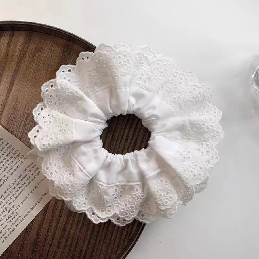 sweet flower cloth hair tie