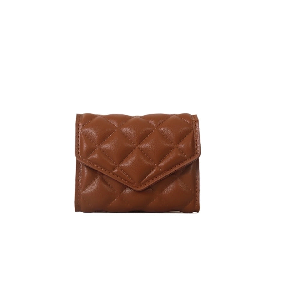 women's solid color pu leather hidden buckle coin purses