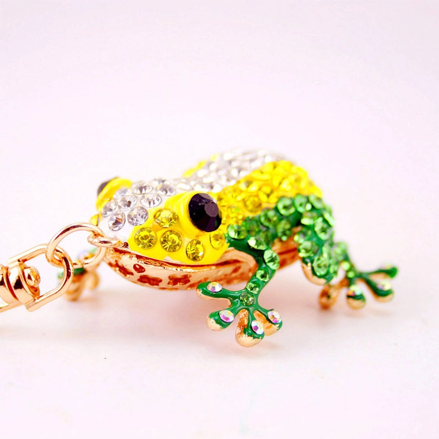 creative new cute color diamond big eye frog keychain