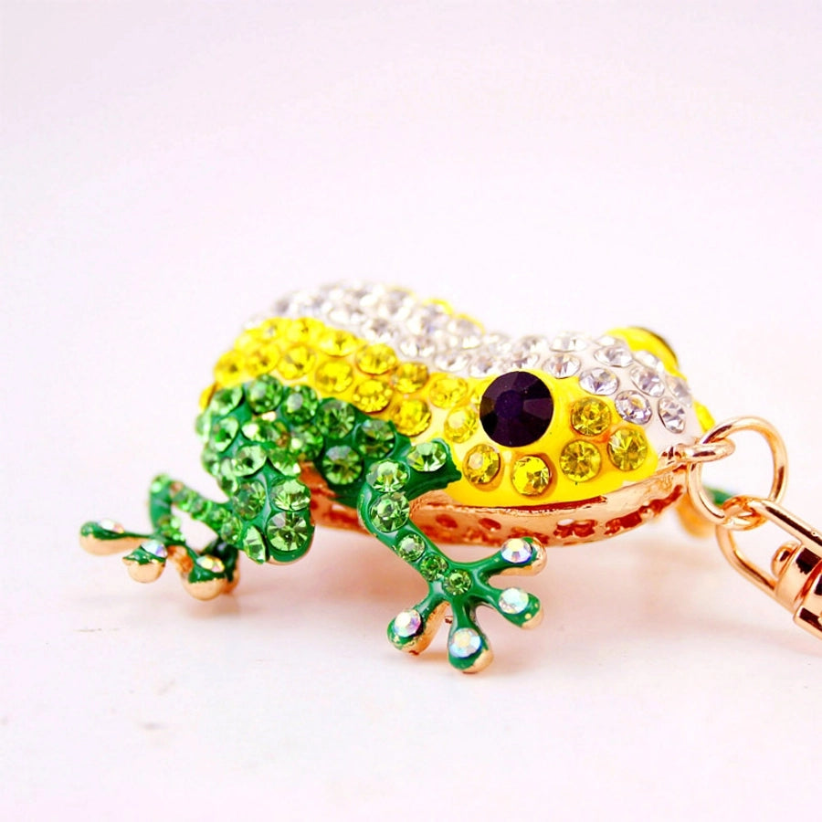 creative new cute color diamond big eye frog keychain