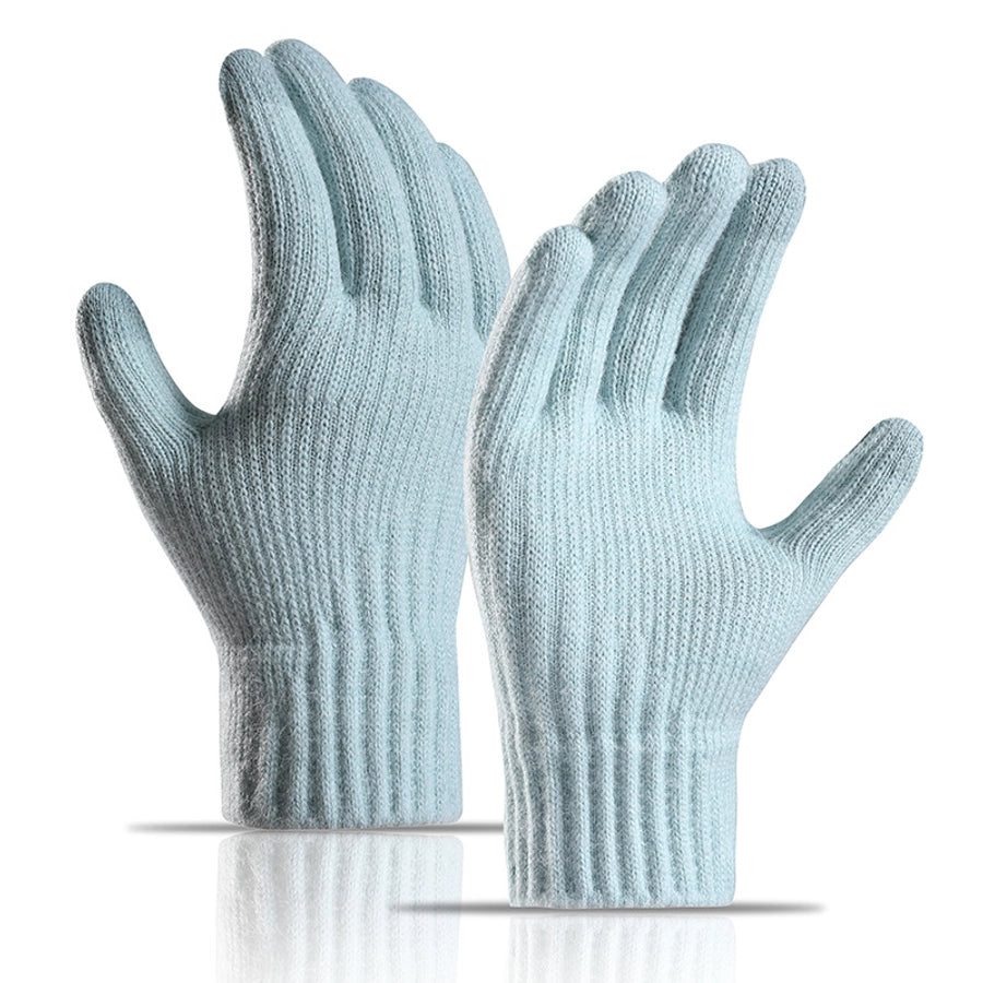 New winter plus velvet padded warm knitted gloves women's alpaca wool fit soft outdoor touch screen gloves manufacturers