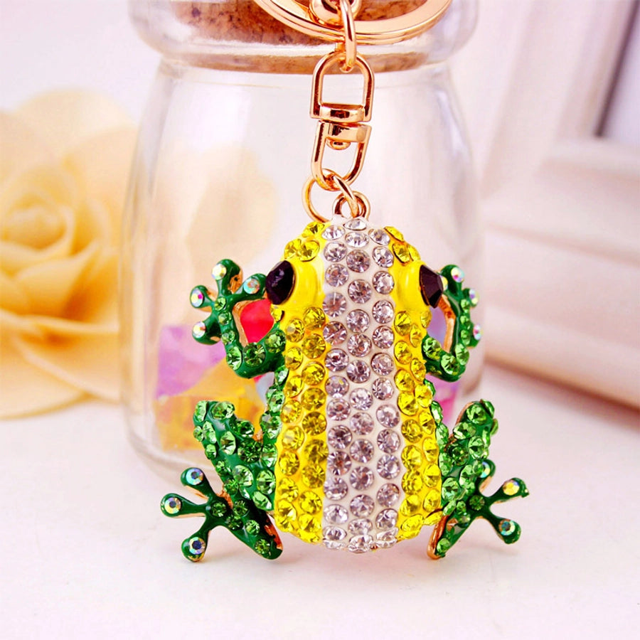 creative new cute color diamond big eye frog keychain