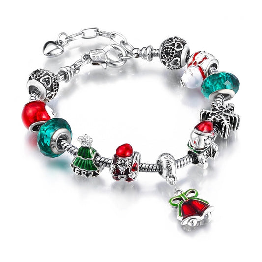 fashion christmas tree bell alloy enamel women's bracelets 1 piece