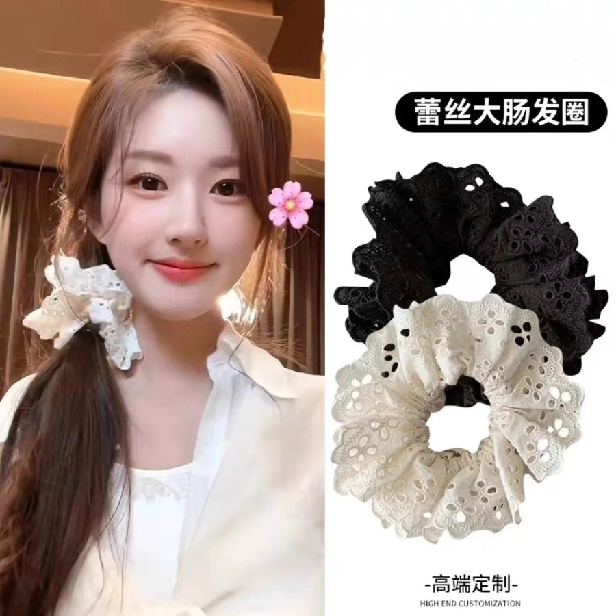 sweet flower cloth hair tie