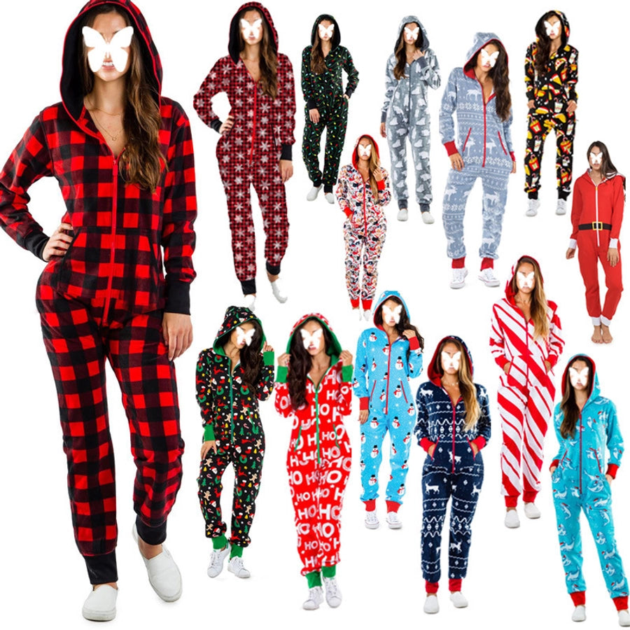 casual animal snowman snowflake pajama sets polyester lingerie & pajamas