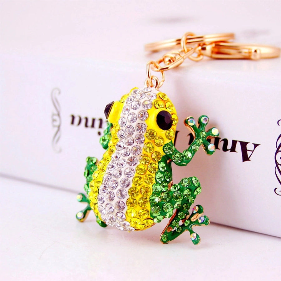 creative new cute color diamond big eye frog keychain