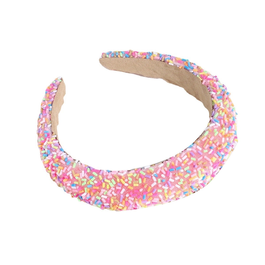 simple style solid color plastic resin inlay rhinestones hair band