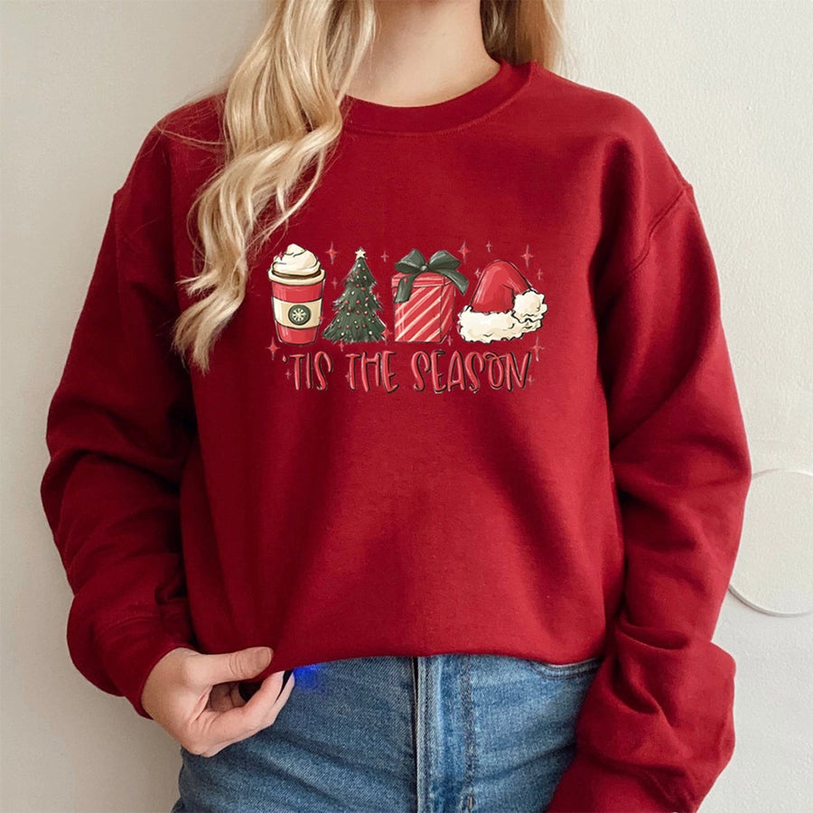 women's hoodies long sleeve printing christmas letter